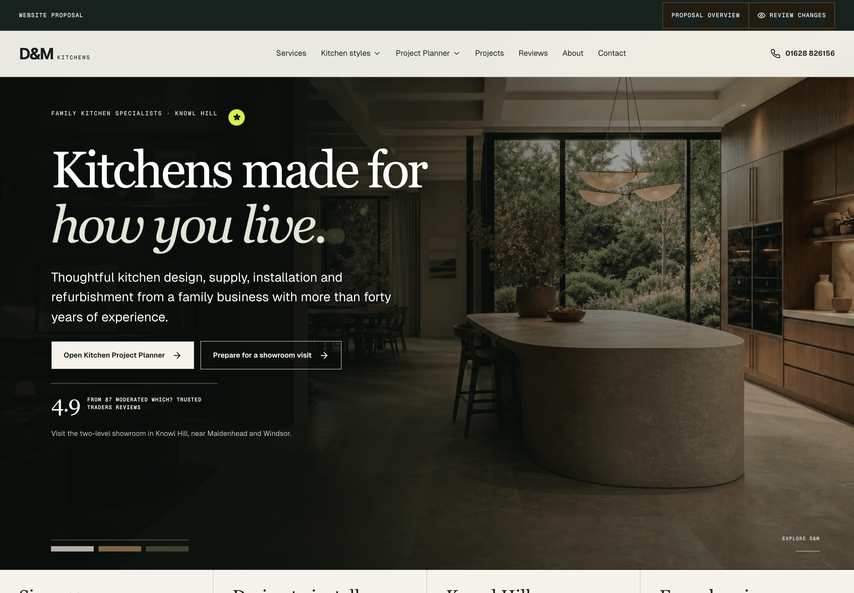 D&M source-grounded private-preview website at desktop width