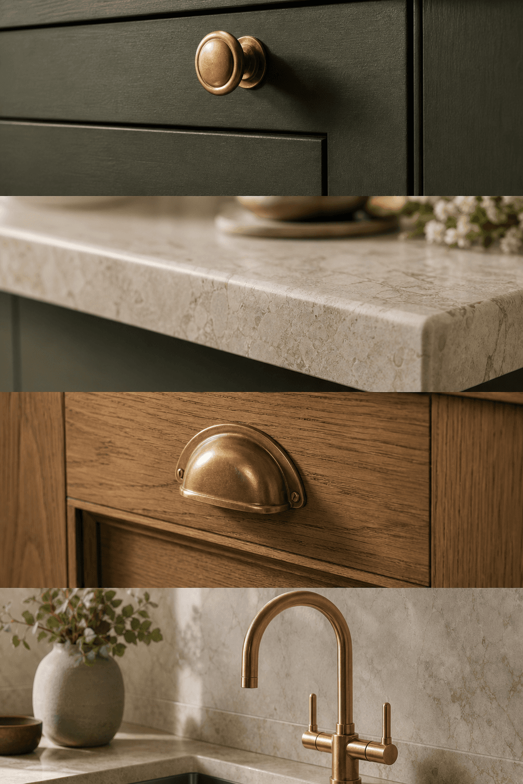 Kitchen material samples and joinery details