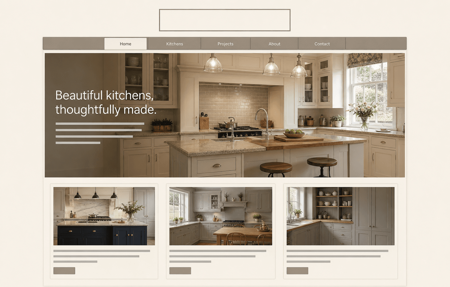 Fictional kitchen planning presentation for the Lumen and Larder demonstration