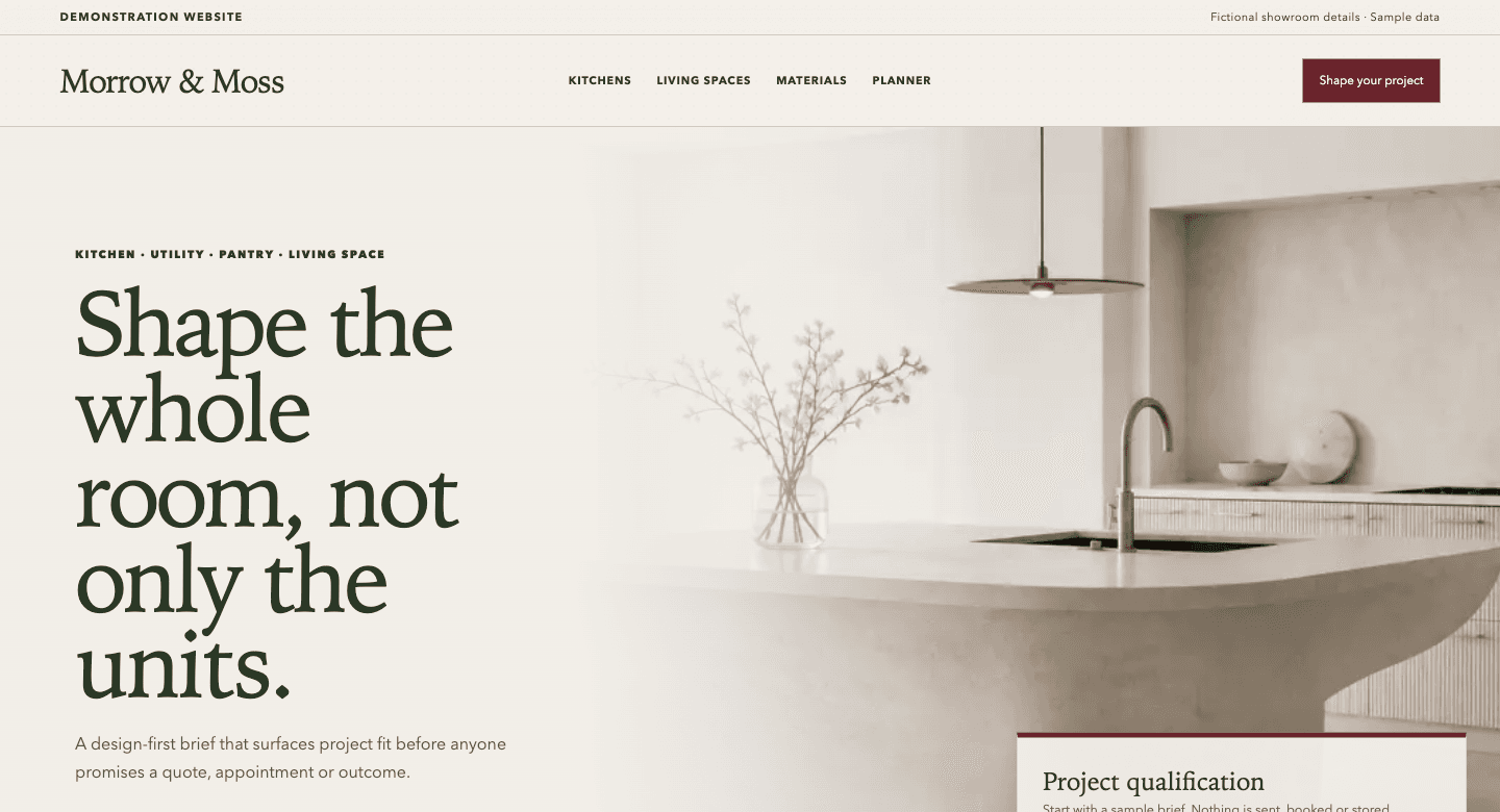 Morrow & Moss complete website example