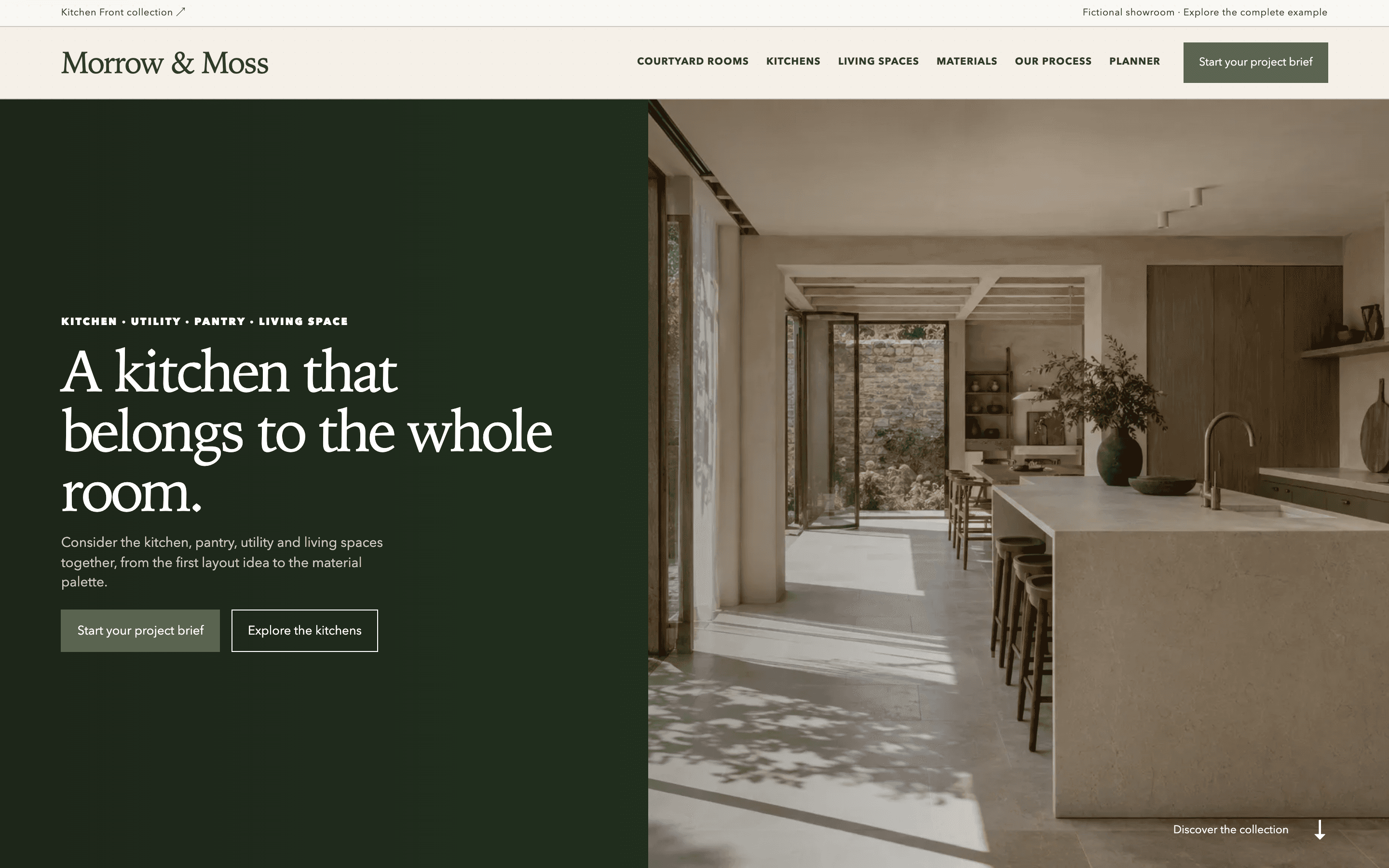 Morrow & Moss demonstration website homepage
