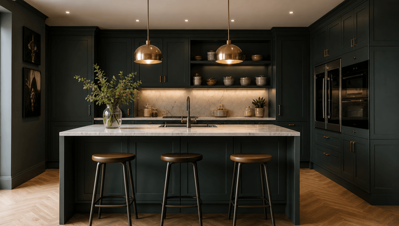 Illustrative dark architectural kitchen direction